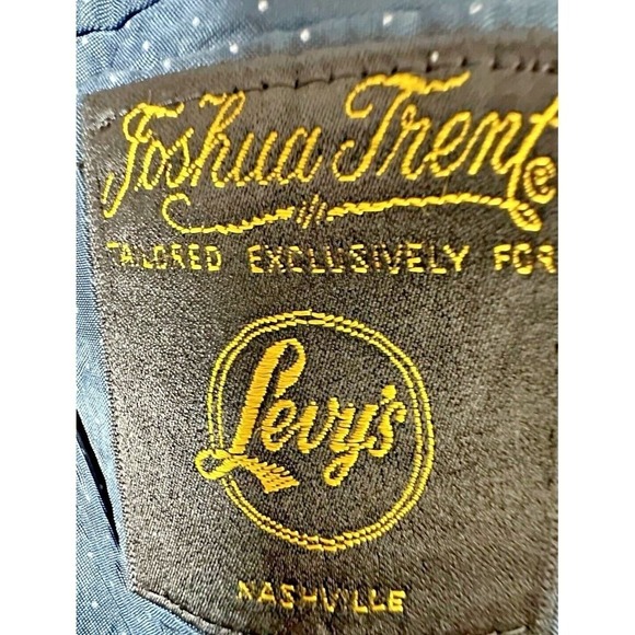 Vintage Joshua Trent Unstructured Blazer Navy 42L Gold Buttons Monogrammed USA - Picture 9 of 16